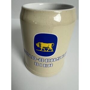 GOLD-OCHSEN BIER Mug Stein 0.5L Germany 5in High Beer 3.75" Wide Stoneware G14